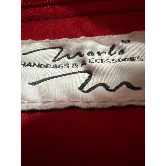 Red Leather Handcrafted Italy Large Tote + Marlo Crossbody Set, Excellent Cond. - Picture 6 of 17